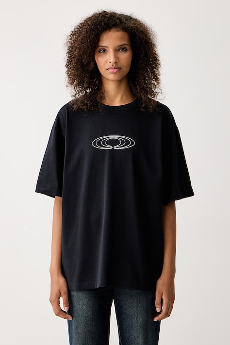 Rains Футболка для мужчин из хлопка Classic T-shirt Splash чёрная 41470