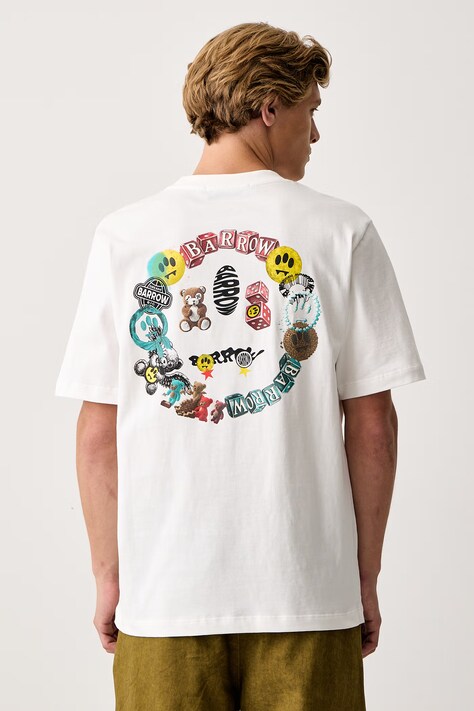 Barrow T-shirt damski bawełniany biały F6BWUATH068