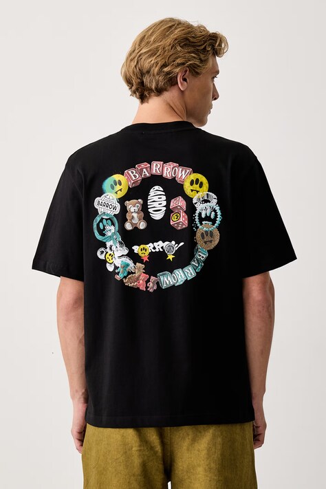 Barrow T-shirt damski bawełniany czarny F6BWUATH068