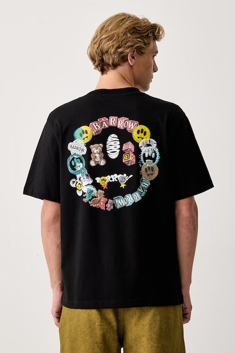 Barrow T-shirt damski bawełniany czarny F6BWUATH068