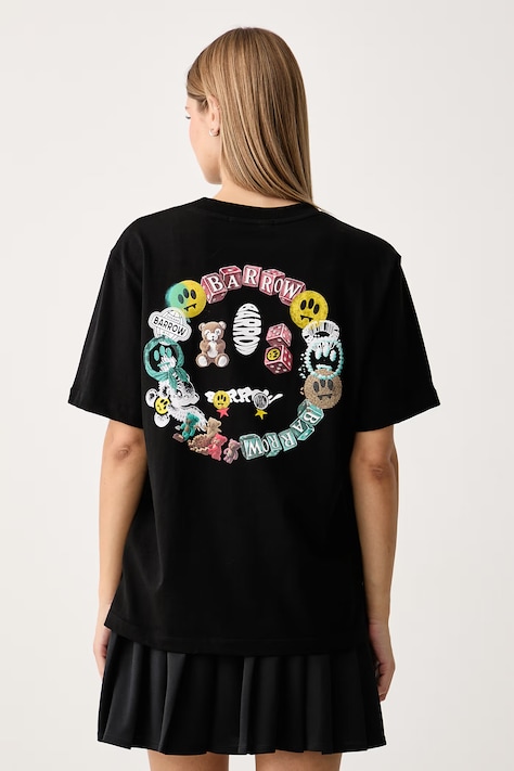 Barrow T-shirt damski bawełniany czarny F6BWUATH068
