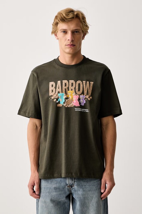 Barrow T-shirt bawełniany zielony F6BWUATH065