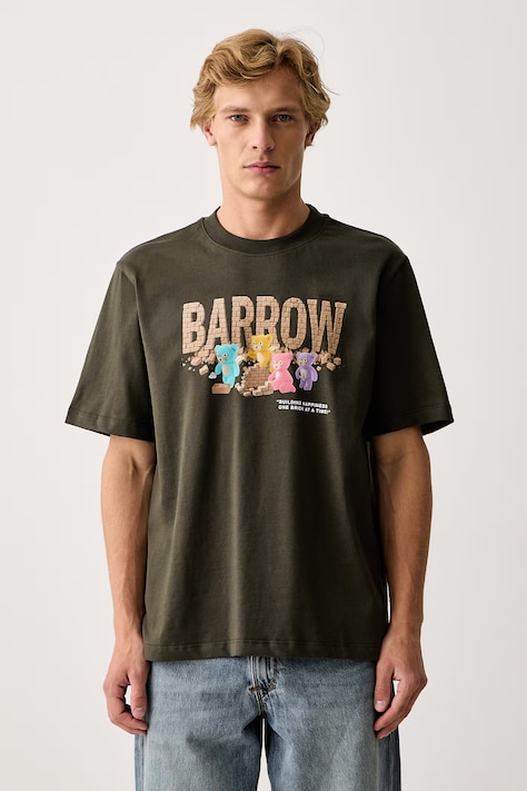 Barrow T-shirt bawełniany zielony F6BWUATH065