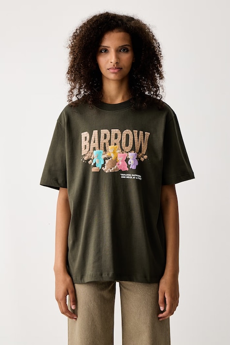 Barrow Тениска от памук зелена F6BWUATH065