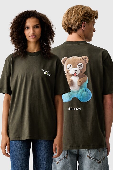 Barrow T-shirt bawełniany zielony F6BWUATH042
