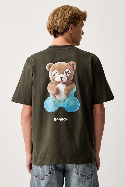 Barrow T-shirt bawełniany zielony F6BWUATH042