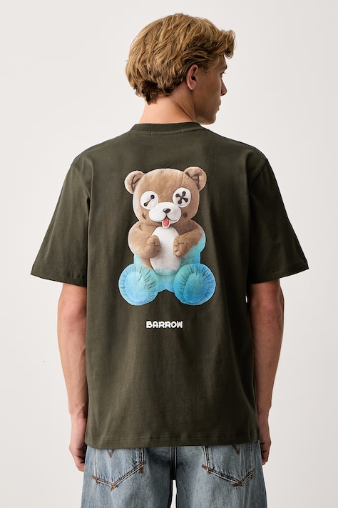 Barrow T-shirt bawełniany zielony F6BWUATH042