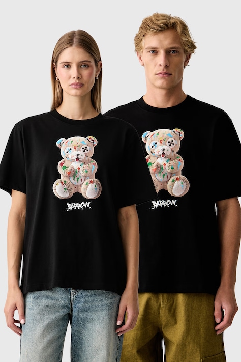 Barrow T-shirt bawełniany czarny F6BWUATH041