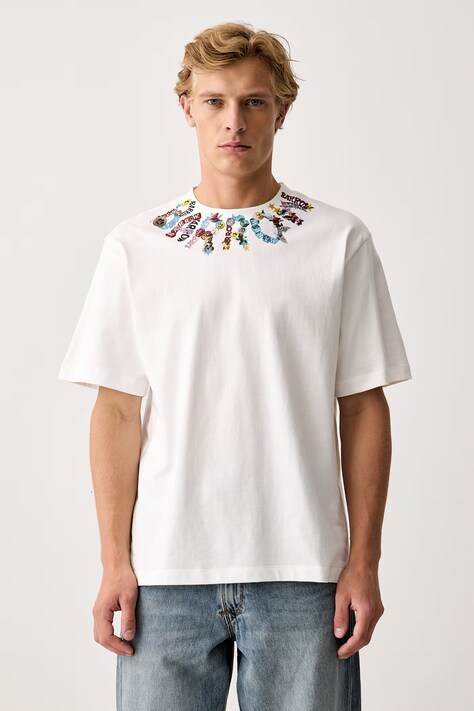 Barrow T-shirt bawełniany biały F6BWUATH014