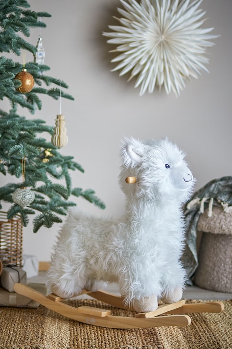Bloomingville MINI Koń na biegunach dziecięcy Kinto Rocking Toy, Lama biały 82046235