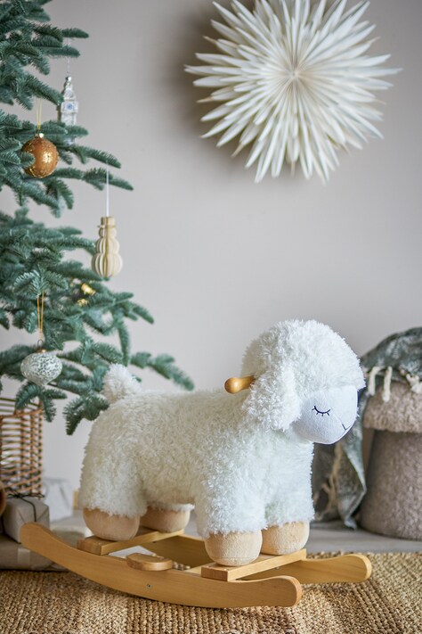 Bloomingville MINI Koń na biegunach dziecięcy Laasrith Rocking Toy, Sheep biały 56605629