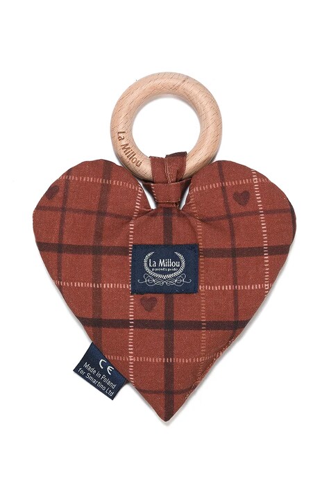 La Millou Hryzátko detské bavlnené MOO MEADOW PLAID oranžové 156703