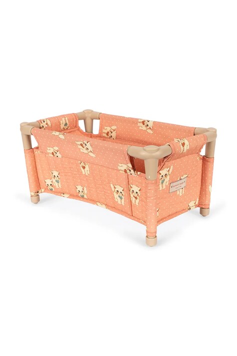 Konges Sløjd Łóżeczko dla lalek dziecięce bawełniane DOLL TRAVEL BED pomarańczowe KS105972