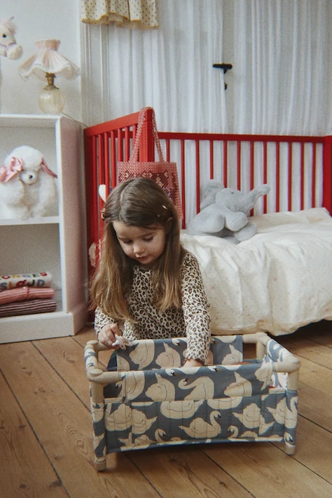 Konges Sløjd Ліжечко для ляльок дитяче бавовняне DOLL TRAVEL BED блакитне KS105972