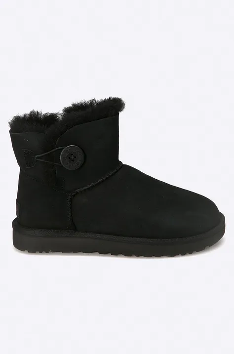 UGG suede snow boots Mini Bailey Button II women's black color 1016422.BLK