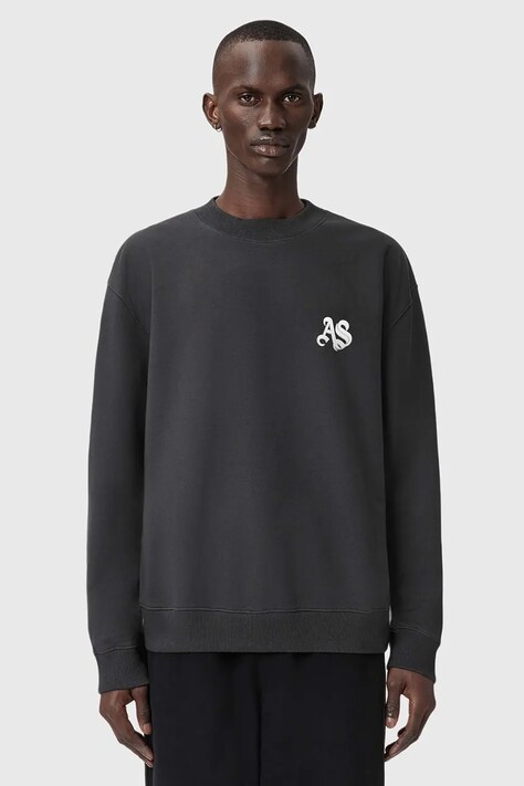 AllSaints bluza bawełniana męska kolor czarny z nadrukiem M011NE