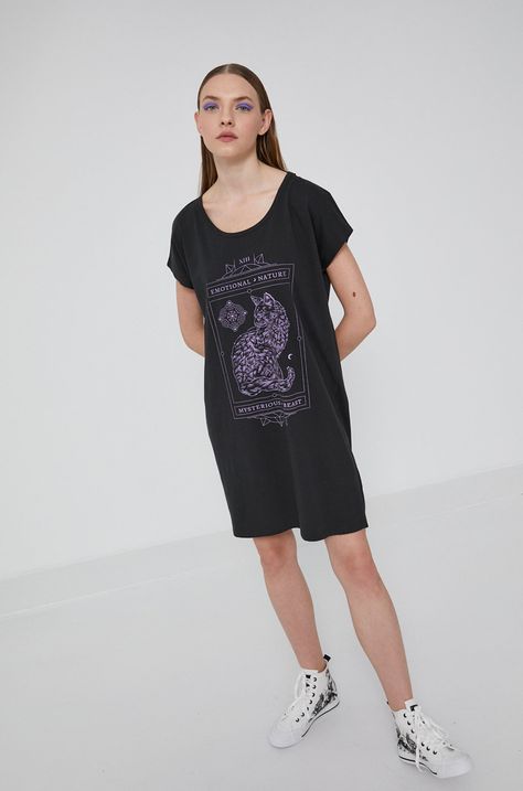 T-shirt damski z bawełny organicznej czarny
