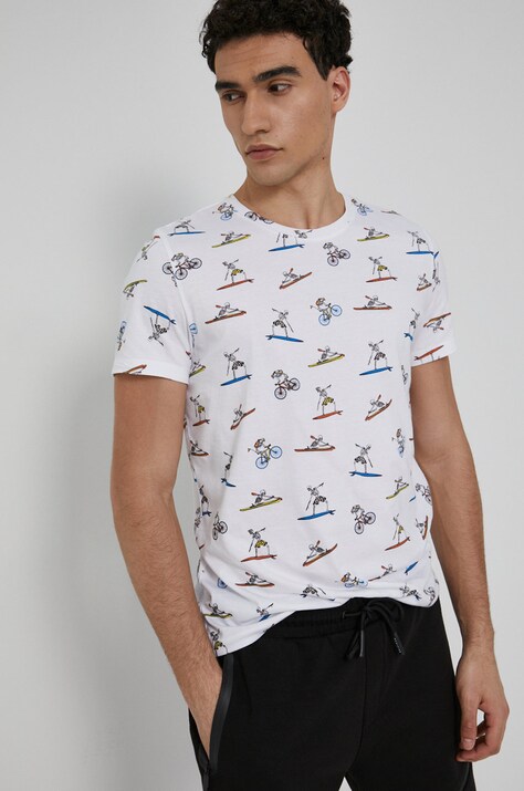 T-shirt męski z bawełny organicznej biały