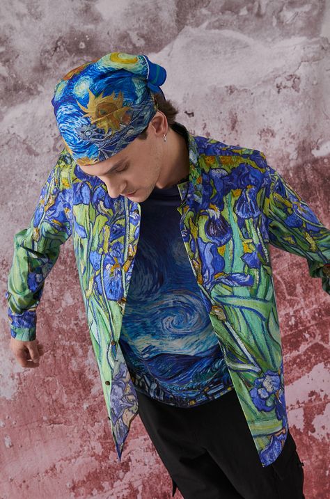 Koszula Eviva L'arte męska wzorzysta multicolor