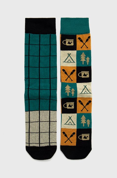 Skarpetki męskie bawełniane wzorzyste (2-pack) multicolor