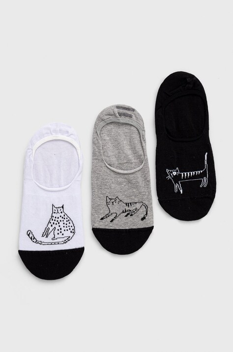 Skarpetki męskie bawełniane w koty (3-pack) multicolor
