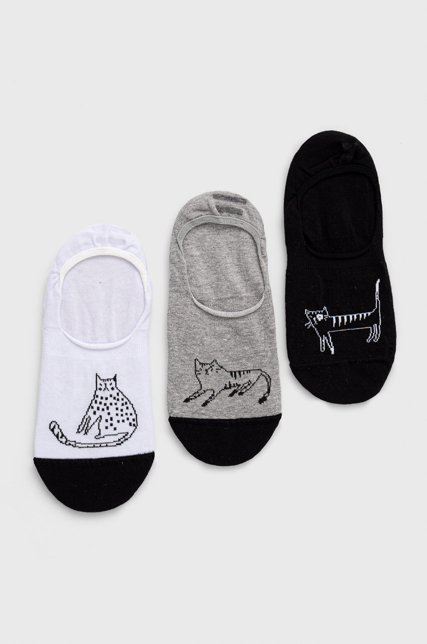 Skarpetki męskie bawełniane w koty (3-pack) multicolor
