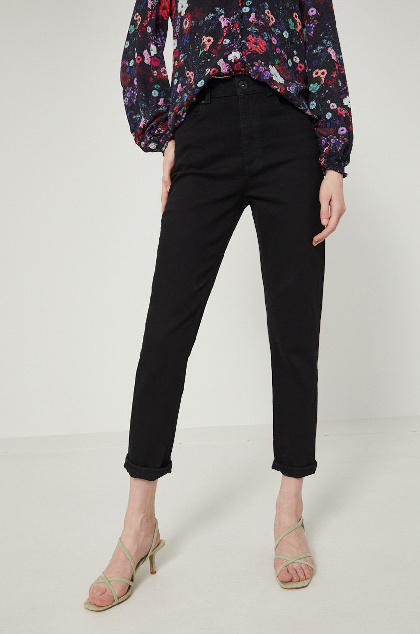Jeansy damskie mom fit czarne