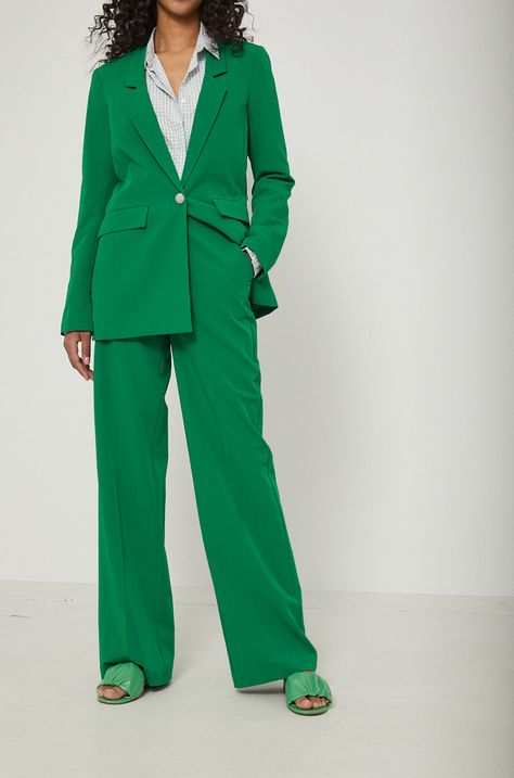 Spodnie damskie szerokie zielone