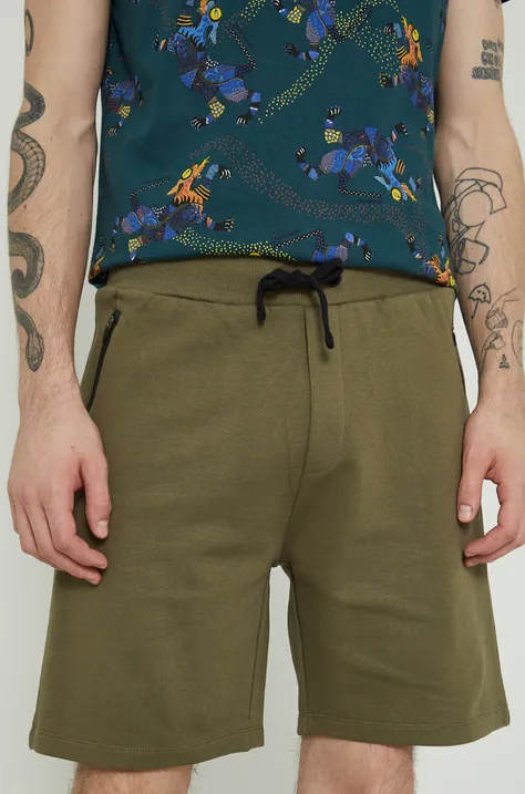 Bombažne kratke hlače Medicine moške, zelena barva