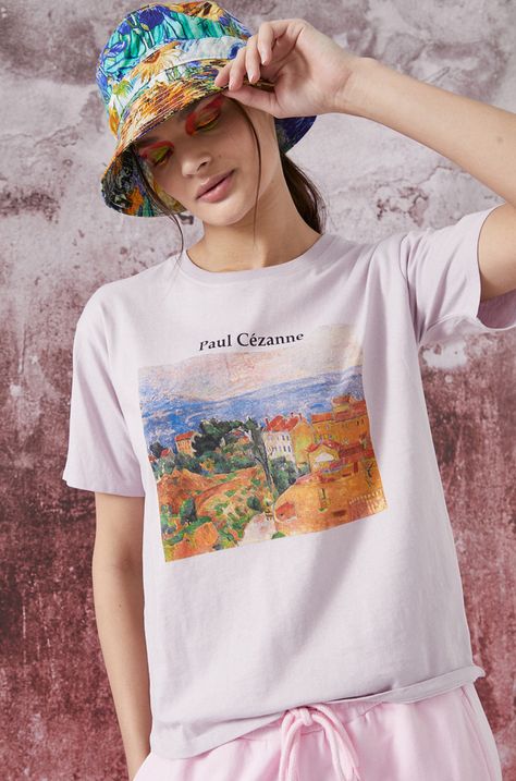 T-shirt bawełniany Eviva L'arte damski z nadrukiem fioletowy