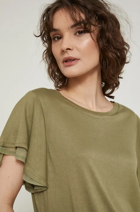 T-shirt damski gładki zielony