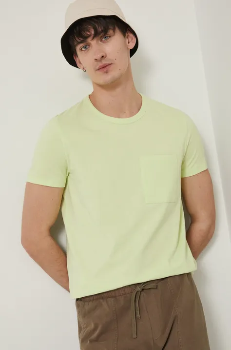 T-shirt bawełniany męski gładki zielony