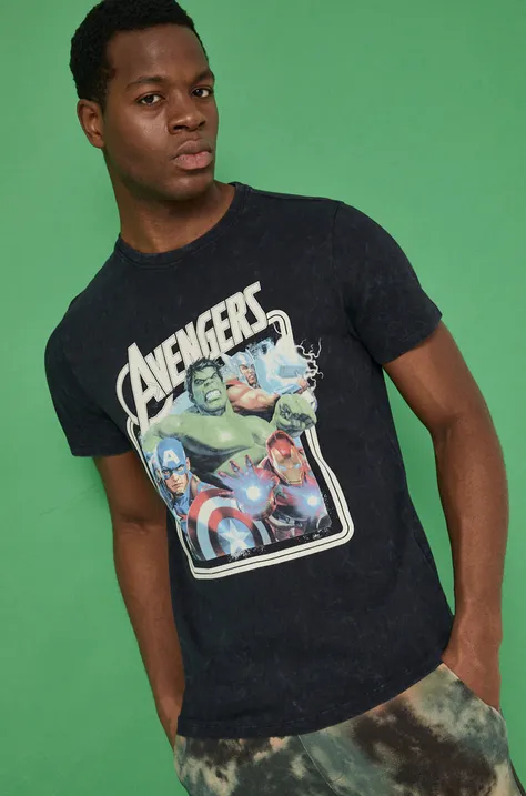 T-shirt bawełniany męski Avengers czarny