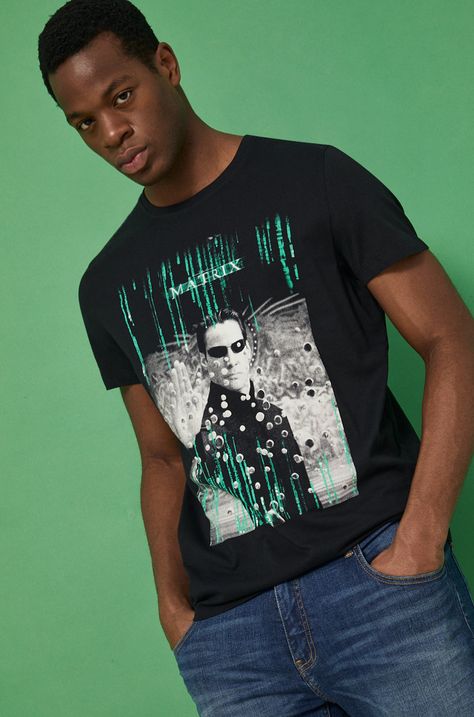 Tričko bavlnené pánske Matrix čierne