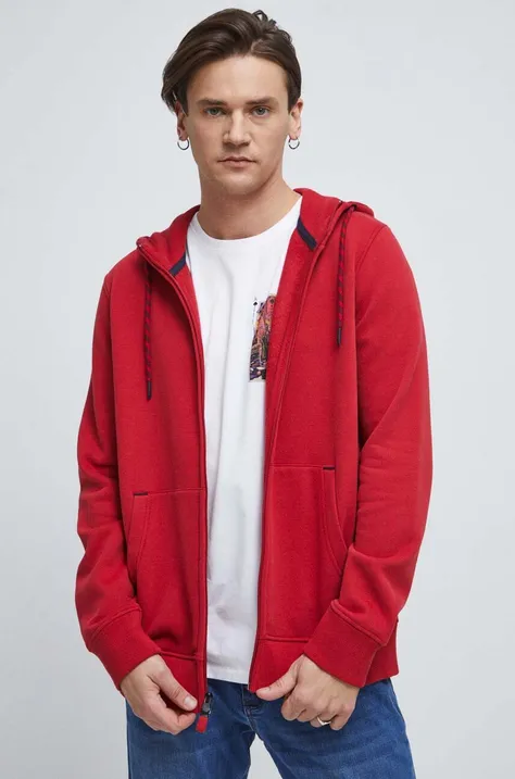 Bluza męska z kapturem kolor czerwony