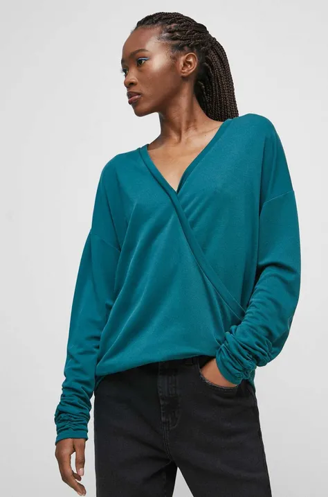 Tričko s dlhým rukávom Medicine dámske, zelená farba