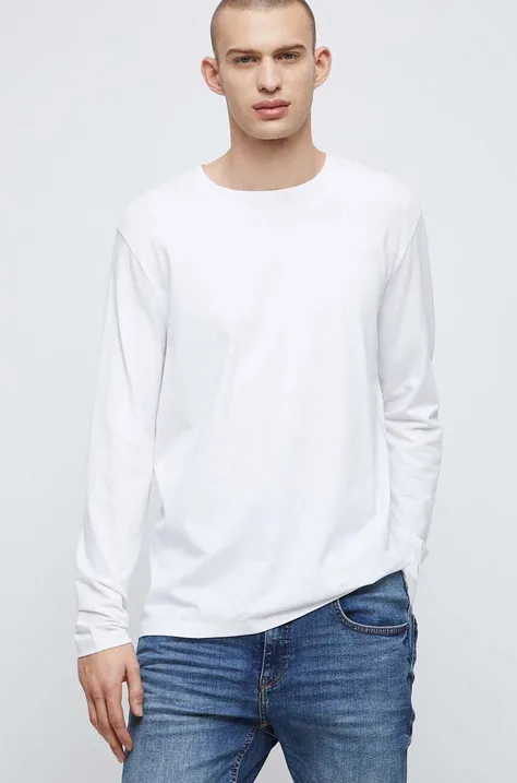 Tričko s dlhým rukávom pánske biela farba