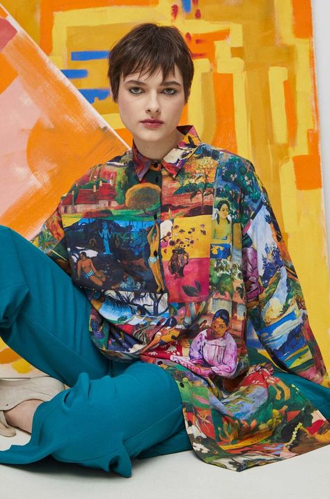 Koszula damska Eviva L'arte kolor multicolor