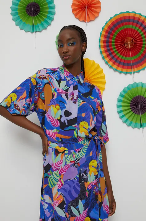 Koszula damska by Olamaloú kolor multicolor