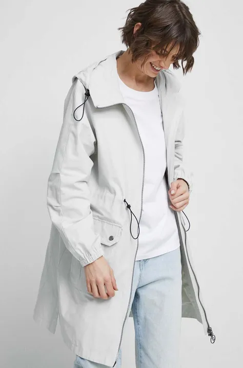 Пальто Medicine жіноче колір сірий перехідне oversize
