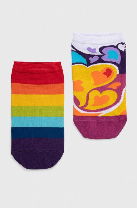 Skarpetki damskie bawełniane wzorzyste (2-pack) kolor multicolor