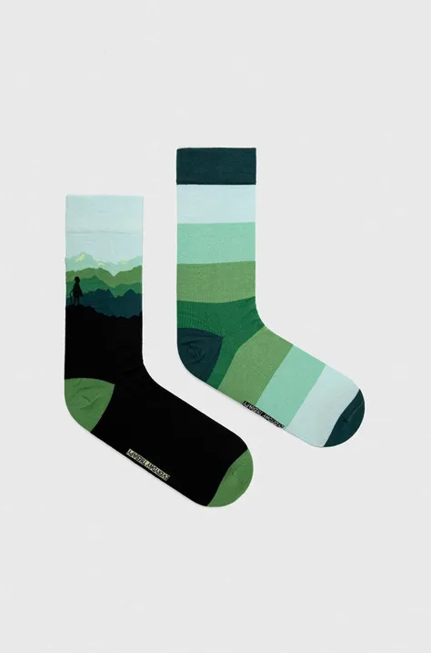 Ponožky pánské zelená barva
