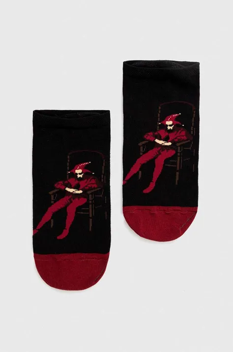 Ponožky pánske bavlnené Eviva L'arte čierna farba