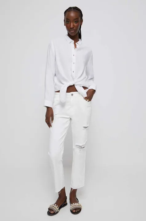 Medicine jeansy damskie kolor biały