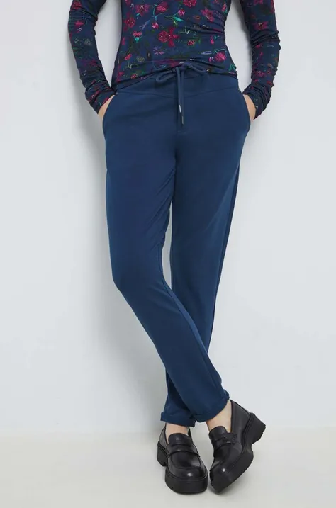 Spodnie dresowe damskie gładkie kolor niebieski