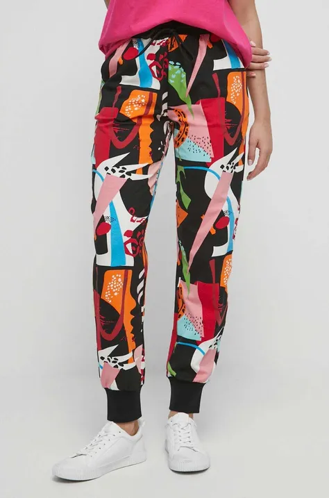 Spodnie dresowe damskie wzorzyste kolor multicolor