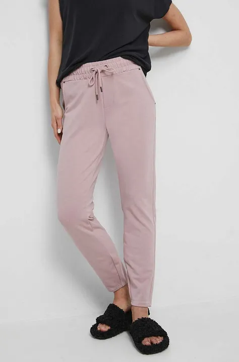 Spodnie dresowe damskie kolor różowy