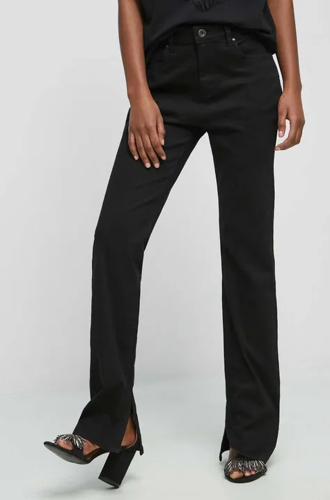 Spodnie damskie gładkie kolor czarny