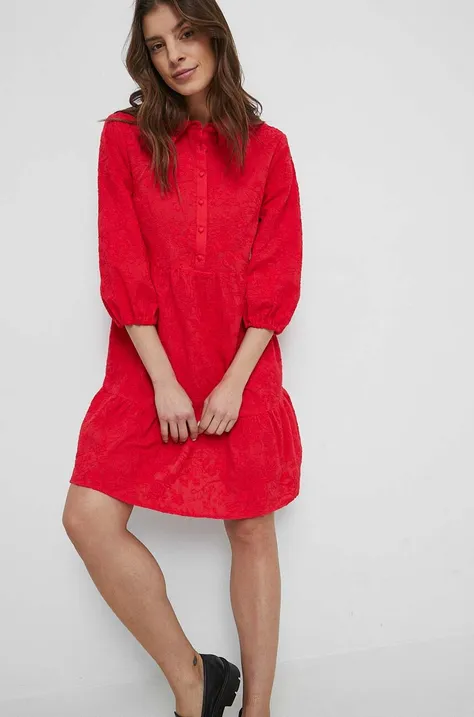 Βαμβακερό φόρεμα Medicine χρώμα: κόκκινο