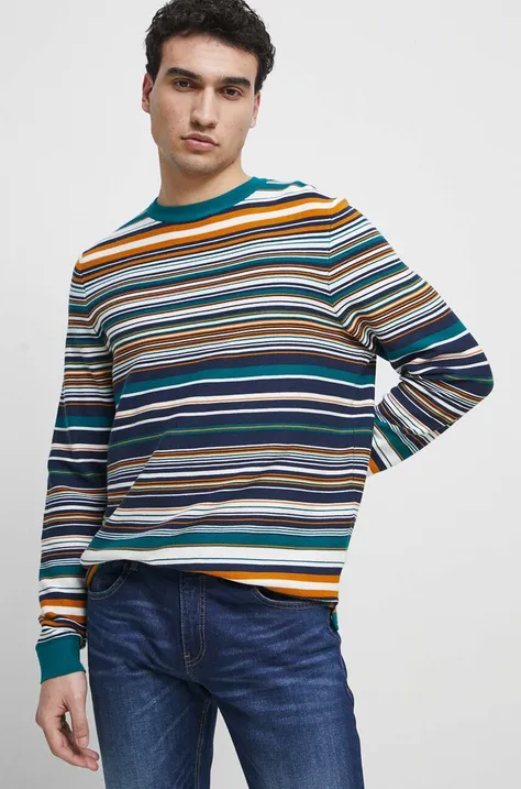 Medicine sweter bawełniany męski kolor multicolor lekki